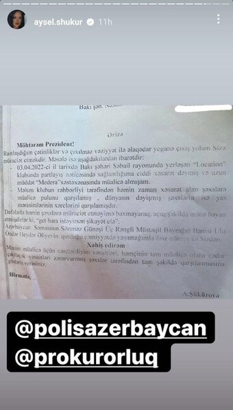 Aysel Şükür partlayış olan klub sahibi ilə yazışmalarını YAYDI - FOTO