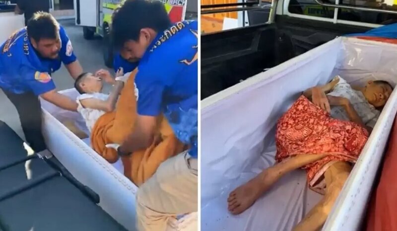 Taylandda ölü hesab edilən yaşlı qadın kremasiya üçün aparılarkən dirildi - VİDEO