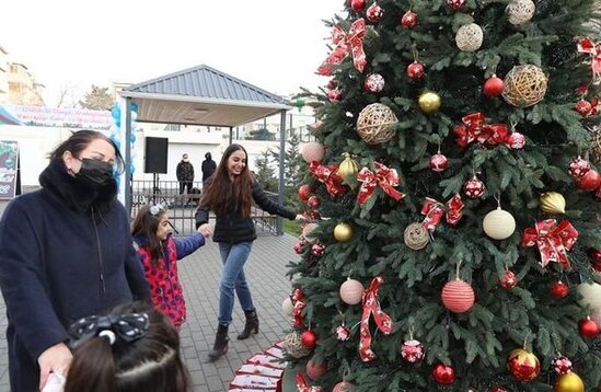 Leyla Əliyeva Bakıda abadlaşdırılan daha bir həyətin açılışını edib, ağac əkib - FOTO