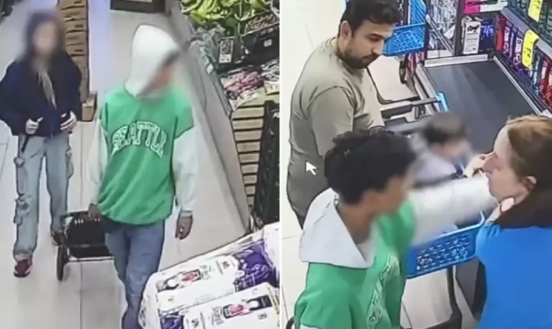 Supermarketlərin birindən 960 manatlıq məhsul oğurlayan iki uşaq kassiri hədələdi - VİDEO