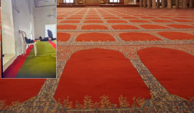 Məscidin içində uyğunsuz hərəkət edən şəxslər saxlanılıb