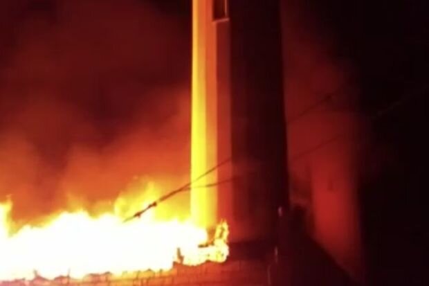 Cəlilabadda məscid yandı - VİDEO