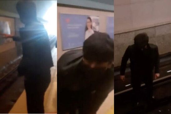 Bakı metrosunda yeniyetmə qatar yoluna düşdü - VİDEO