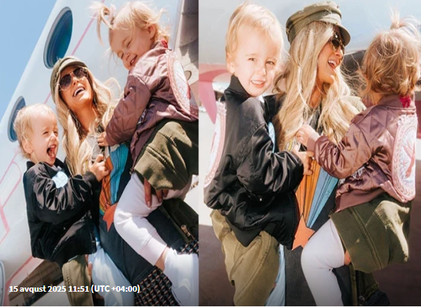 Milyoner ana usaqlarını özəl təyyarə ilə gəzdirir - FOTOLAR