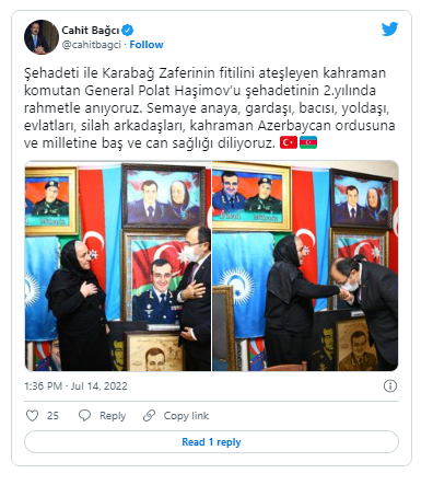 Cahid Bağçıdan Polad Həşimovla bağlı paylaşım - FOTO