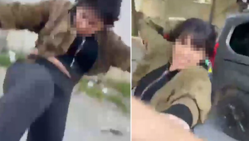 Keçmiş ərini motosiklet dəbilqəsi ilə döydü - VİDEO