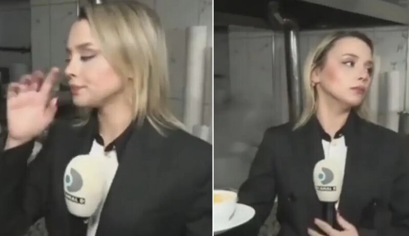 Müxbir çəkliş zamanı çətin anlar yaşadı - VİDEO