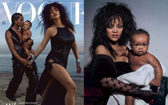 Rihannanın oğlu ilə - İlk fotosessiyası