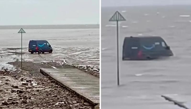 Çatdırılma üçün naviqatoru izləyən kuryer dənizin ortasında qalıb