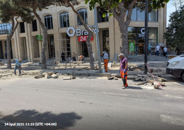 Nərimanovda səkini icazəsiz sökdülər