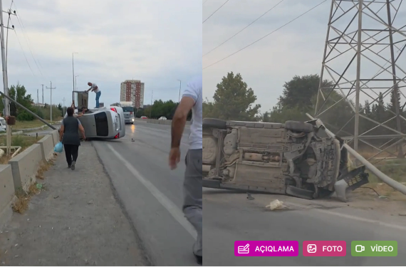 Bakı-Quba yolunda sürücü idarəetməni itirdi, avtomobil AŞDI