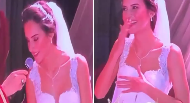 Nikah mərasimində həyəcanlanan gəlin valideynlərinin adını unutdu - VİDEO