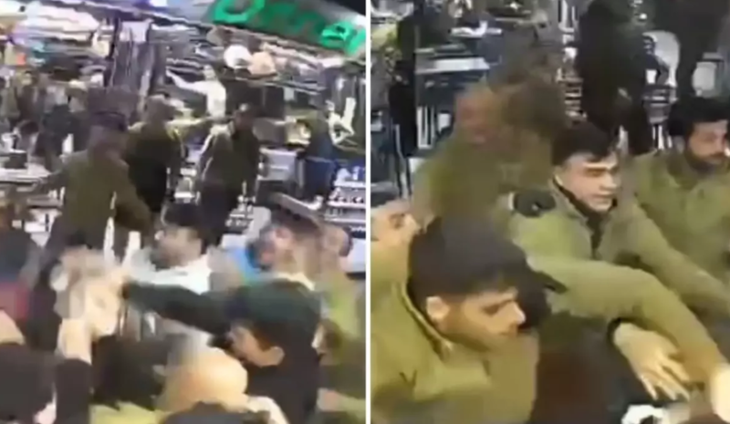 Bir nəfəri aralarına alıb amansızcasına döydülər - VİDEO