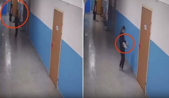 Paspaslanan ərazini çirkləndirməmək üçün ayaqqabılarını çıxartdı - VİDEO