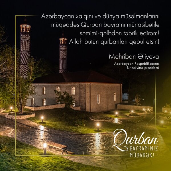 Mehriban Əliyeva Azərbaycan xalqını təbrik edib - FOTO