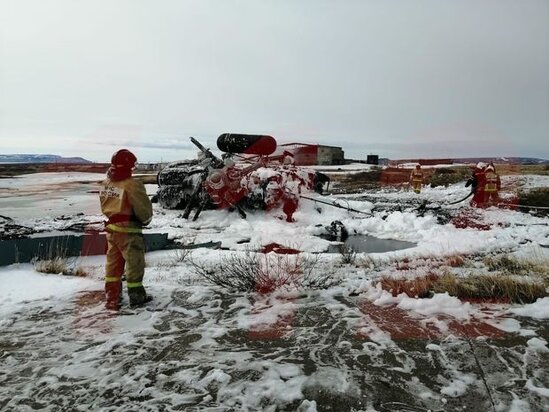 Rusiyada hərbi helikopter qəzaya uğradı: Ölənlər var - FOTO