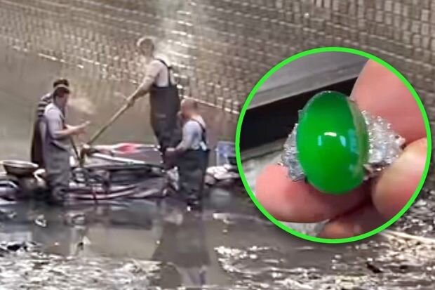 140 min dollarlıq hədiyyə üzüyü bir dəqiqə əlində saxlaya bilməyib kanalizasiyaya saldı - VİDEO
