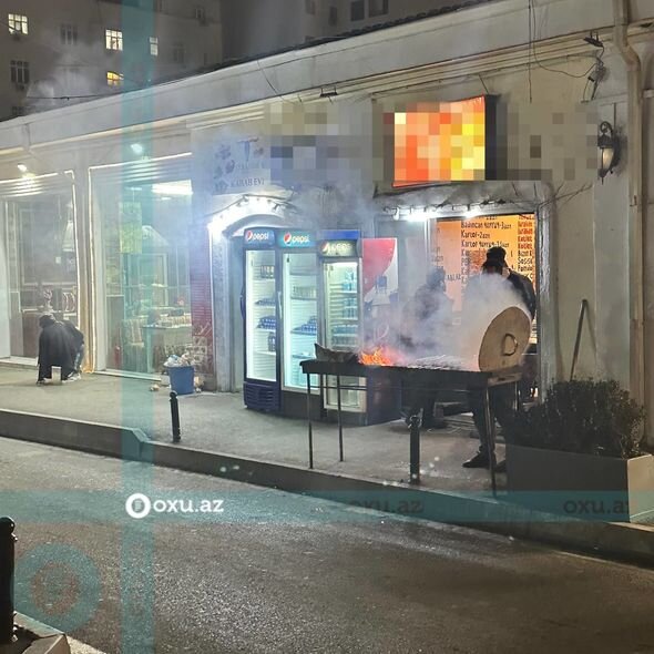 Bakıda kafe sahibi səkini zəbt etdi - FOTO/VİDEO