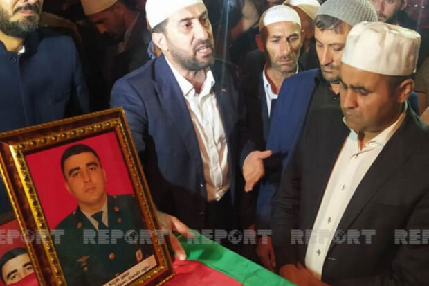 Sərhəd Qoşunlarının şəhid hərbi qulluqçusu Qəbələdə dəfn edildi - FOTO
