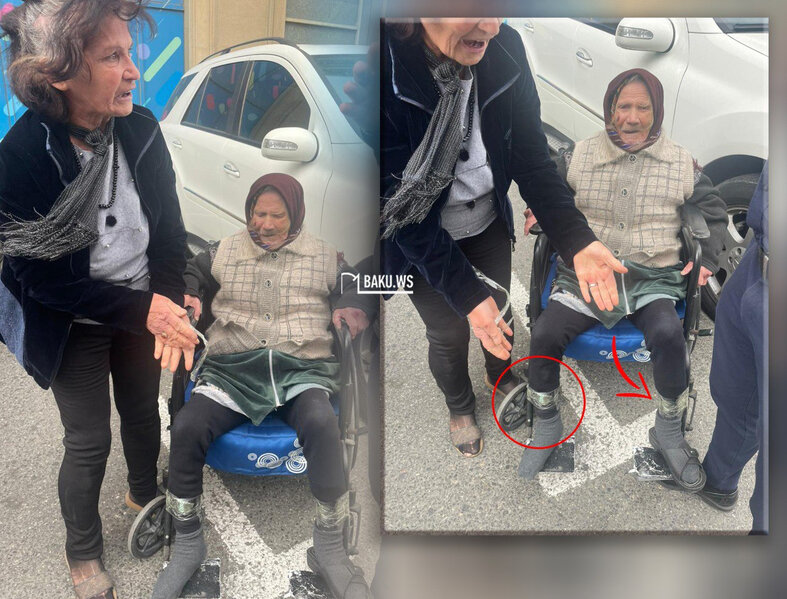 Bakıda dəhşət! - Yaşlı anasını əlil arabasına bağlayaraq dilənməyə məcbur etdi - YENİLƏNİB/FOTO