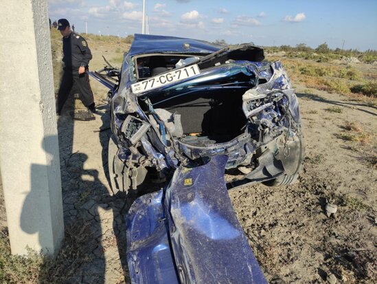 Şəhid xanımının öldüyü qəzanın görüntüləri - Fotolar