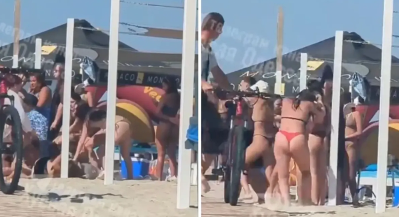 Rusca mahnıya görə çimərlikdə kütləvi dava düşdü – Qanun pozuldu, gərginlik böyüdü - VİDEO