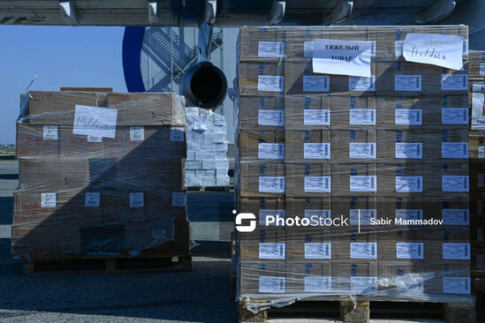 Azərbaycan ukraynalı qaçqınlar üçün növbəti dəfə humanitar yardım göndərdi - FOTO