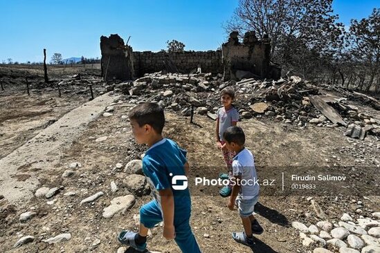 Şabranın güclü meşə yanğınlarının baş verdiyi Xəlfələr, Dağbilici və Zöhramlı kəndləri - FOTO