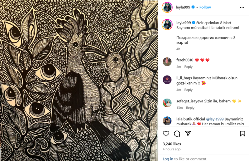 Leyla Əliyeva Beynəlxalq Qadınlar Günü ilə bağlı paylaşım edib - FOTO