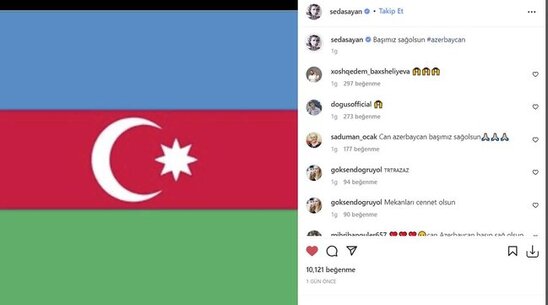 Seda da Azərbaycanla bağlı paylaşım etdi