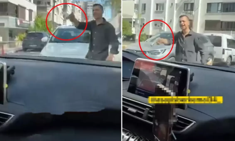 Mübahisə etdiyi qadın sürücülərə silah çəkdi: "Düşün aşağı!"