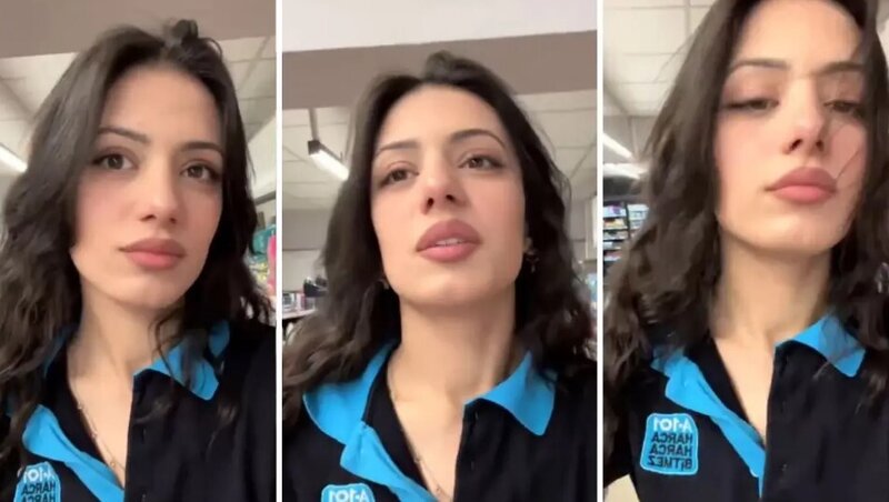Kassir qız sosial mediada gündəm oldu - VİDEO