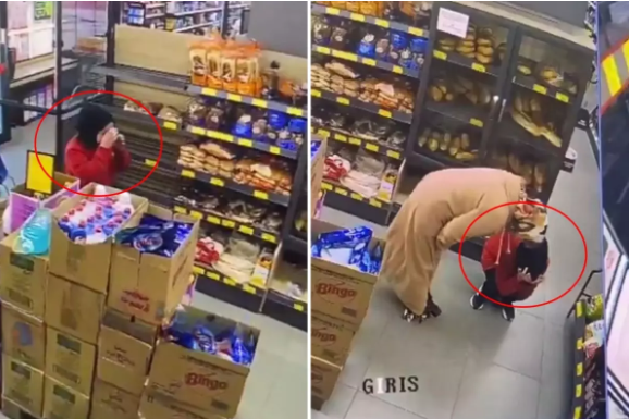 Marketdə işləyən gənc qız ağır iş yükünə dözə bilməyib ağladı