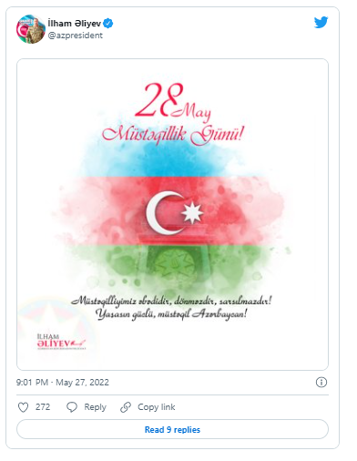 İlham Əliyev 28 May - Müstəqillik Günü ilə bağlı paylaşım edib - FOTO