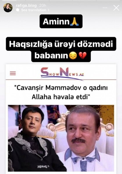 "Babamın haqsızlığa ürəyi dözmədi" - Cavanşir Məmmədovun nəvəsi
