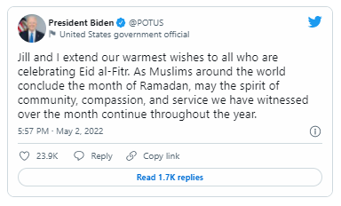 Bayden dünya müsəlmanlarını Ramazan bayramı münasibətilə təbrik edib - FOTO