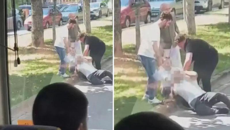 Yolda qohumlar arasında düşən dava görənləri şoka salıb