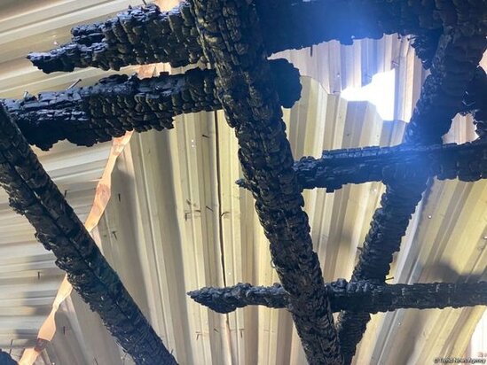 Bərdədə şəhid ailəsinin evi yandı - FOTO