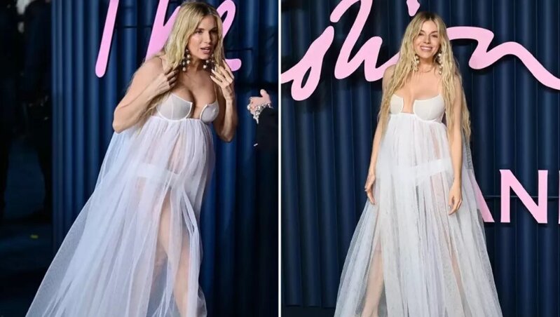 Məşhur aktrisa hamiləliyini tül libası ilə "qırmızı xalçada" açıqladı