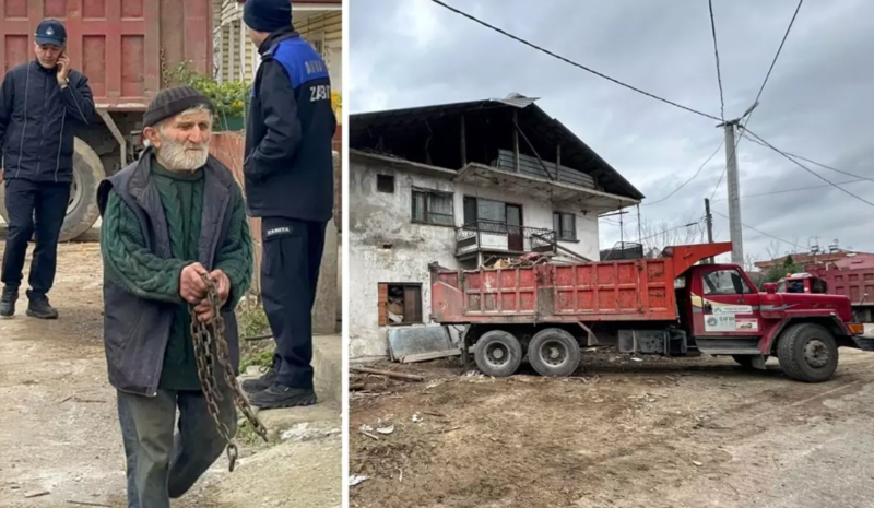 Yaşlı kişinin 25 il ərzində evində topladığı zibili 20-yə yaxın yük maşını iki günə təmizlədi - VİDEO