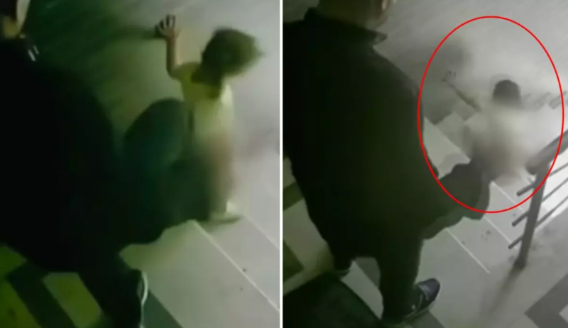 Atanın ögey qızını döydüyü anların görüntüləri yayılıb