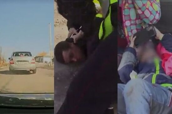 İki azyaşlı uşağı ilə polisdən qaçmağa çalışdı - ANBAAN VİDEO