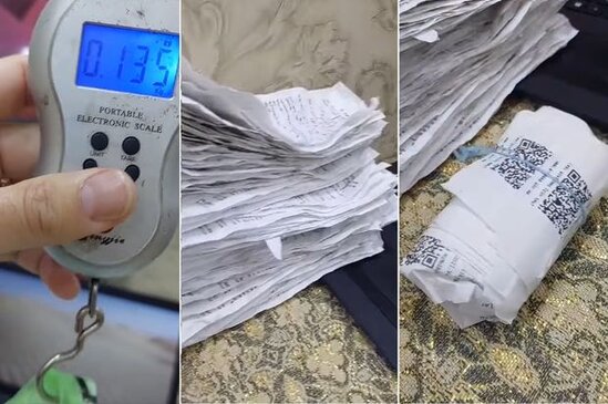 Azərbaycanda kassa çekləri çəki ilə satılır - AÇIQLAMA + FOTO/VİDEO