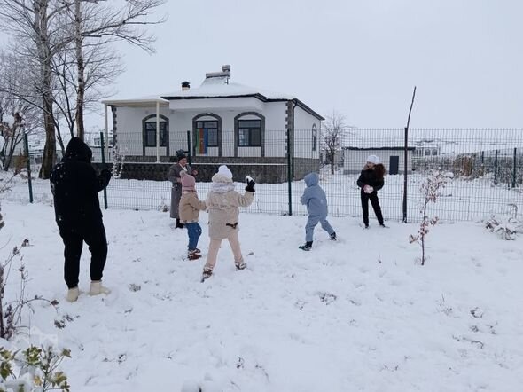 Ağalıda uşaqların qar sevinci - FOTO