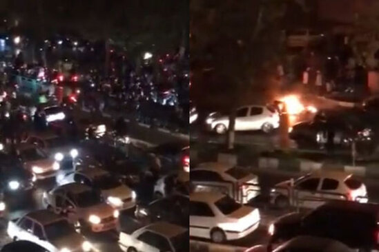 Etirazlar nəticəsində Tehranın ən böyük prospektində hərəkət dayanıb - VİDEO