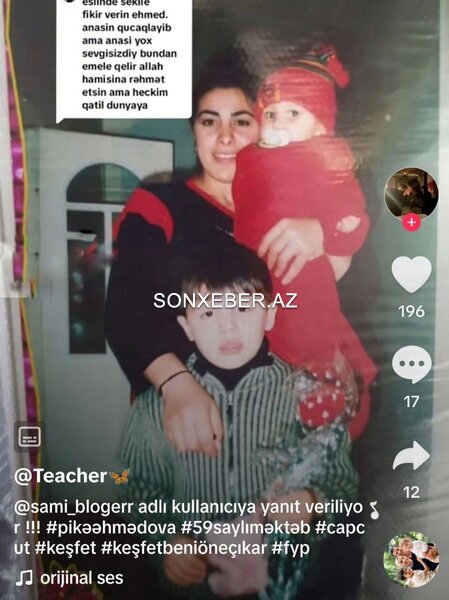 Əhmədin qətlə yetirdiyi anası ilə UŞAQLIQ FOTOSU