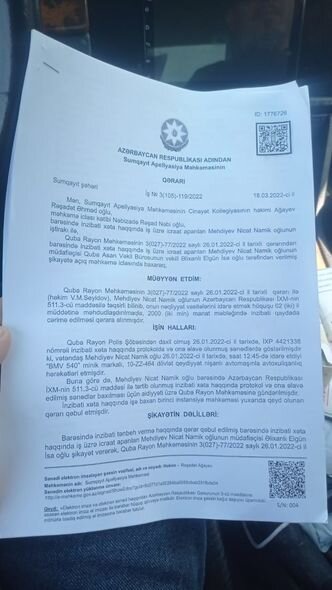 Polisin cərimələdiyi "avtoş" məhkəmədə qalib gəldi - FOTO