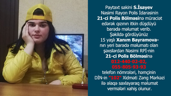 Bakıda itkin düşən yeniyetmə qız TAPILDI - YENİLƏNİB