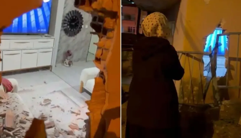 Evində oturarkən yük maşının vurduğu divarın altında qaldı - VİDEO