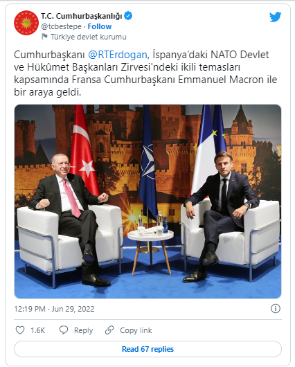 Ərdoğan Madriddə Makronla görüşüb - FOTO